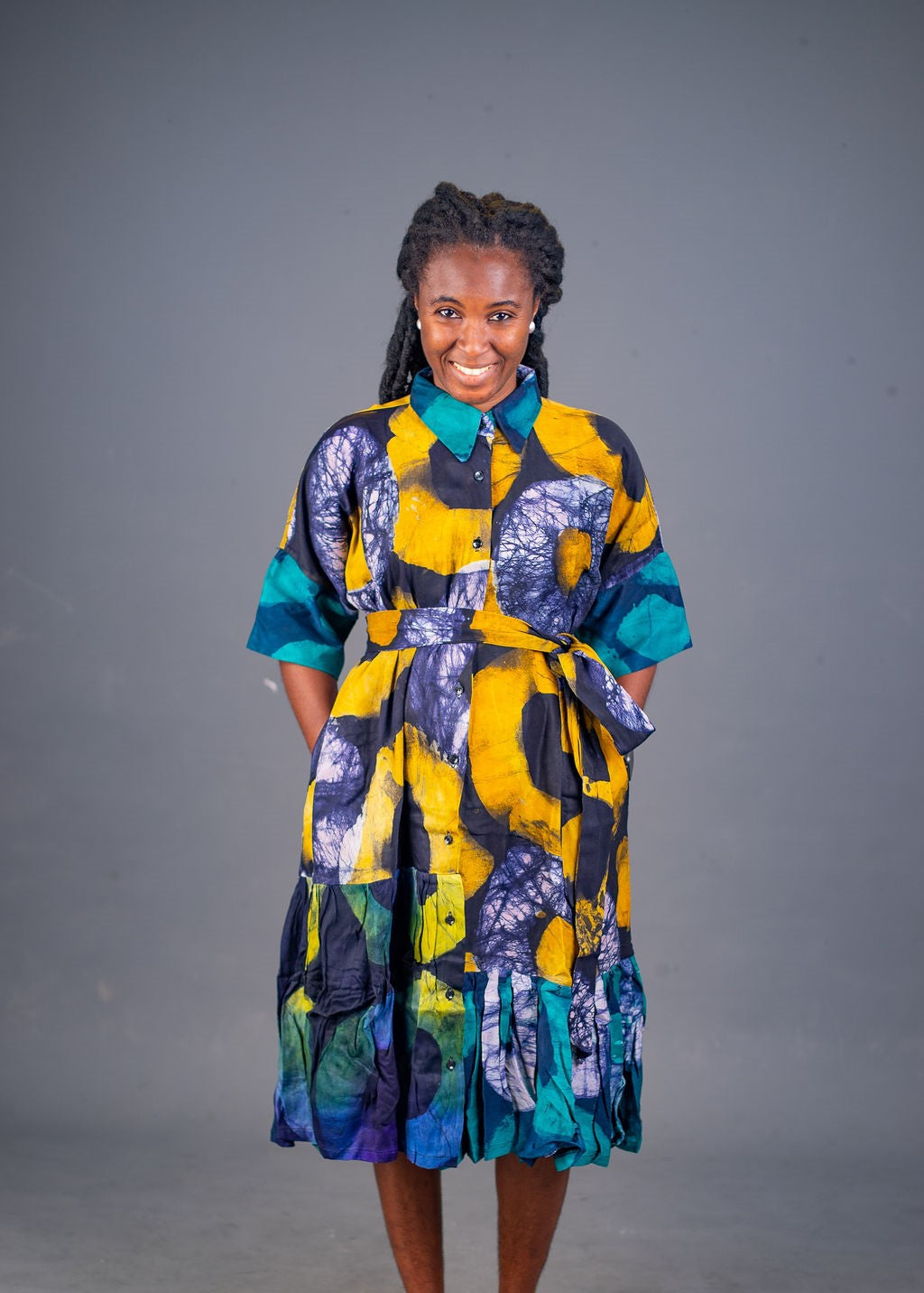 YAGAZIE AFRICAN PRINT SHIRT DRESS