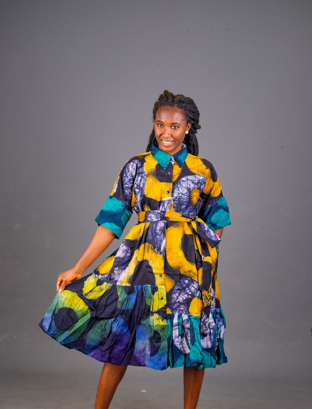 YAGAZIE AFRICAN PRINT SHIRT DRESS