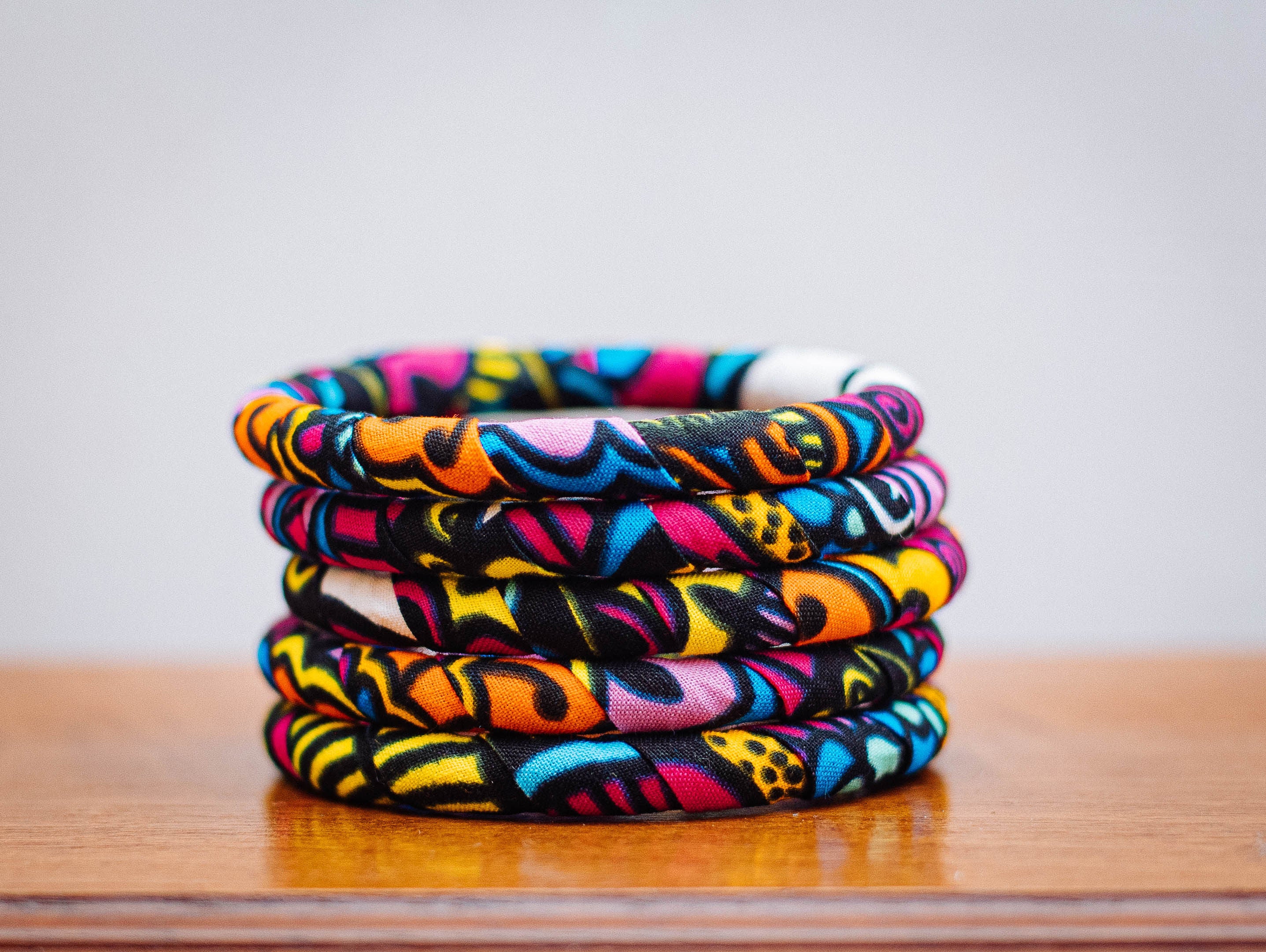 ANKARA PRINT 5 PIECES STACK BRACELET