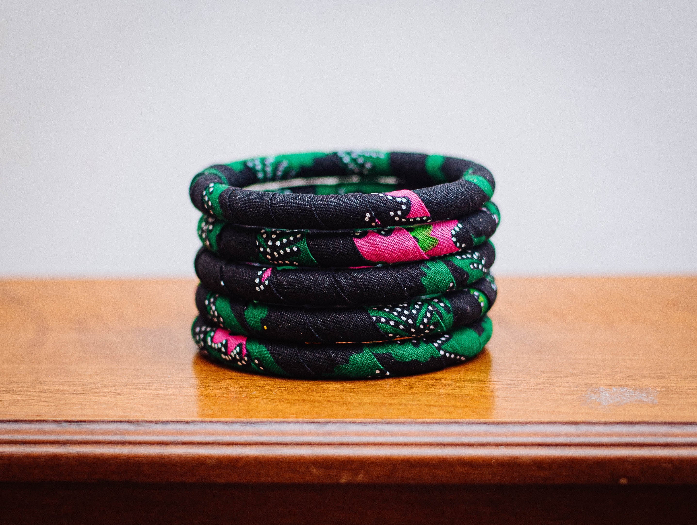 ANKARA PRINT 5 PIECES STACK BRACELET