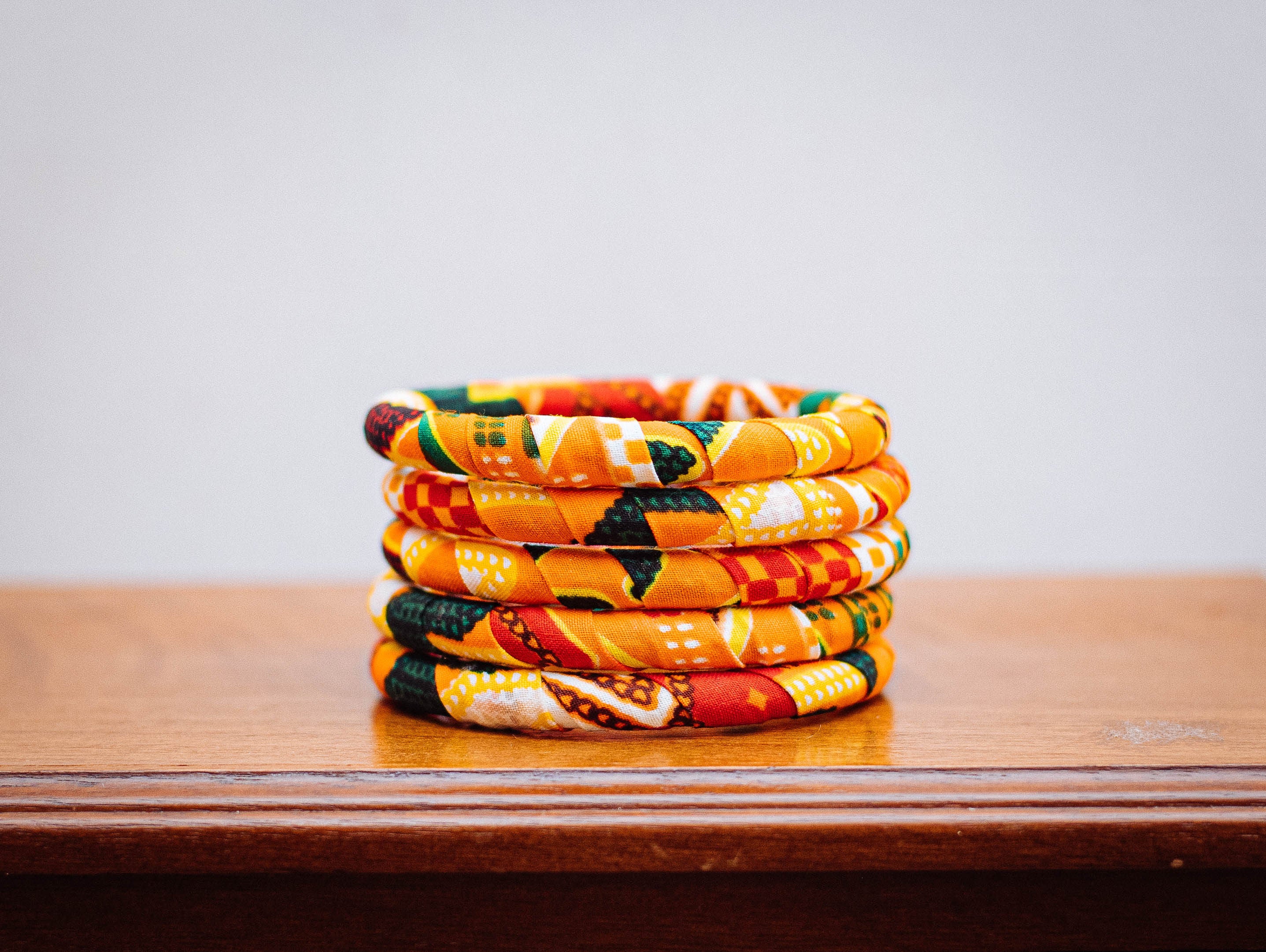 ANKARA PRINT 5 PIECES STACK BRACELET