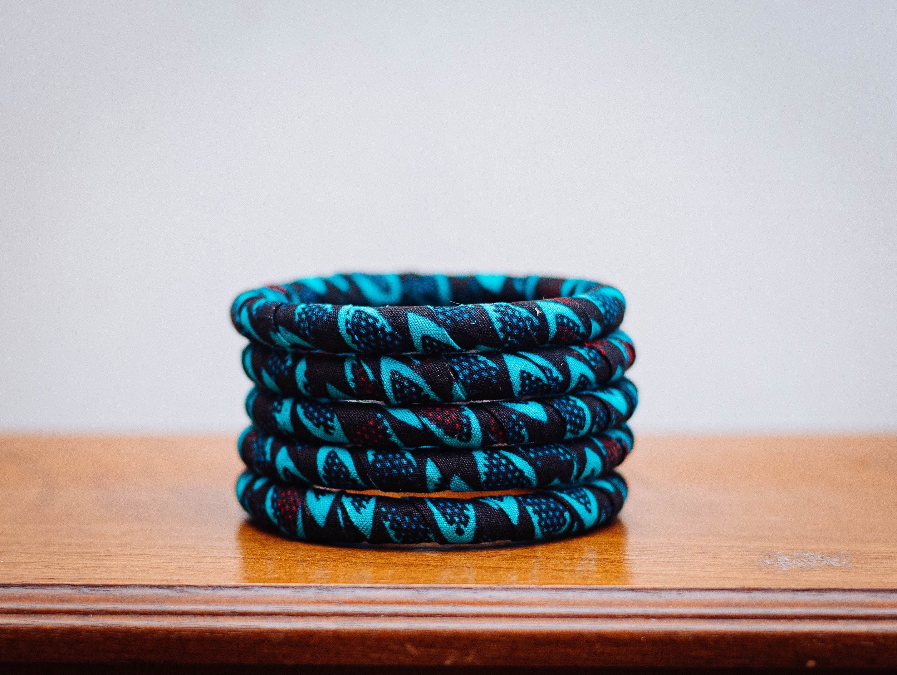 ANKARA PRINT 5 PIECES STACK BRACELET