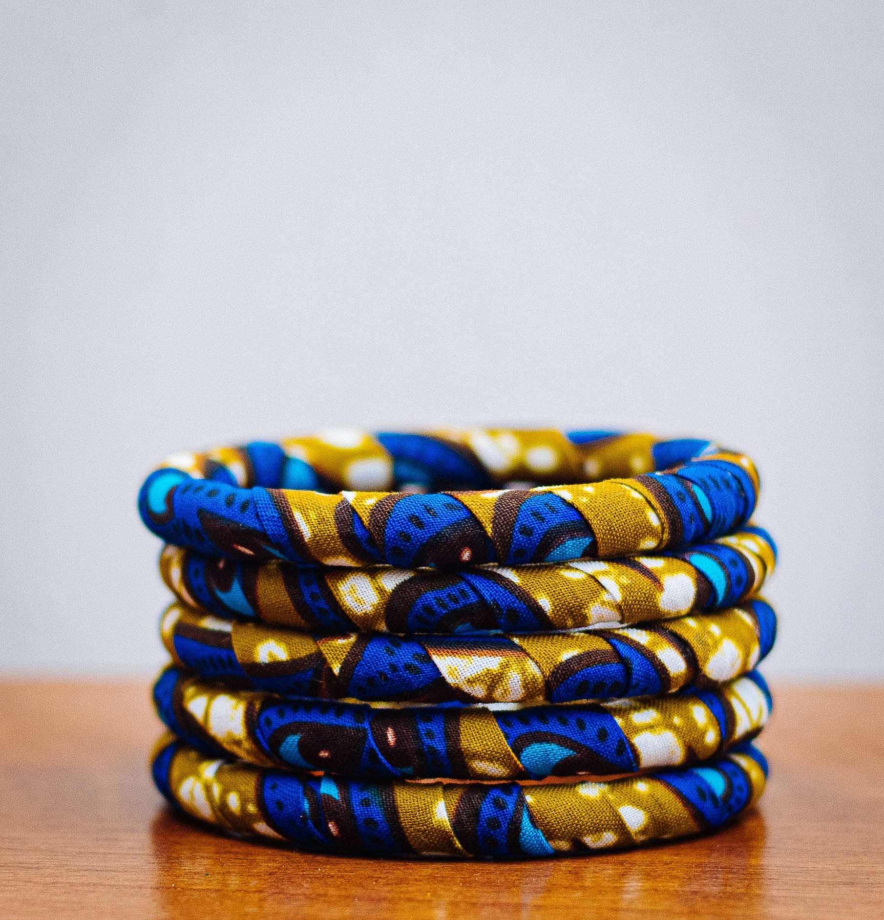 ANKARA PRINT 5 PIECES STACK BRACELET