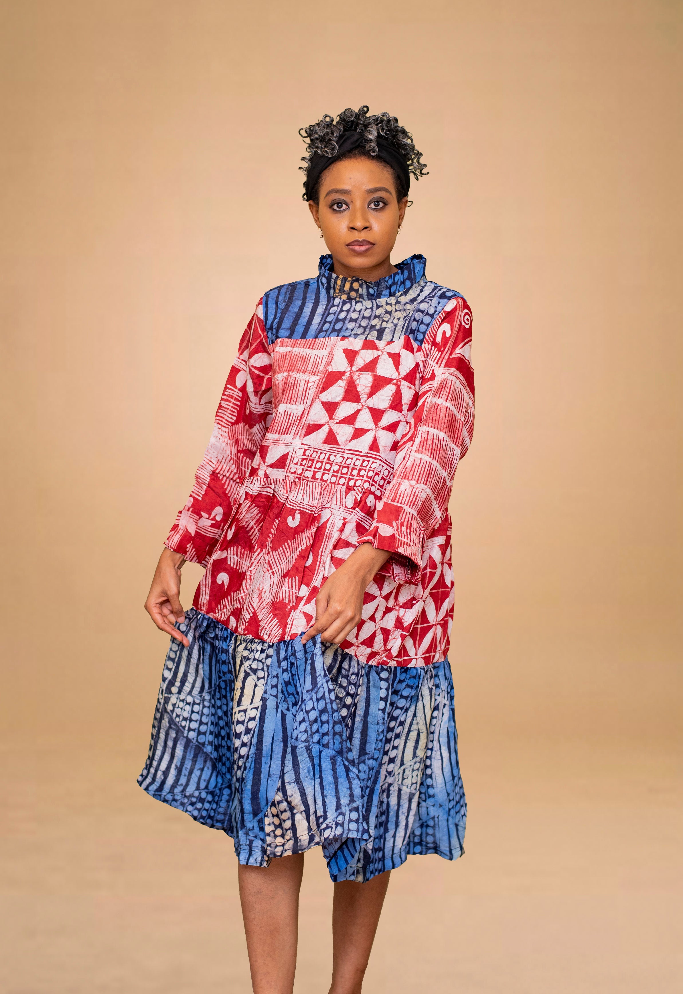 EGO AFRICAN PRINT MIDI DRESS