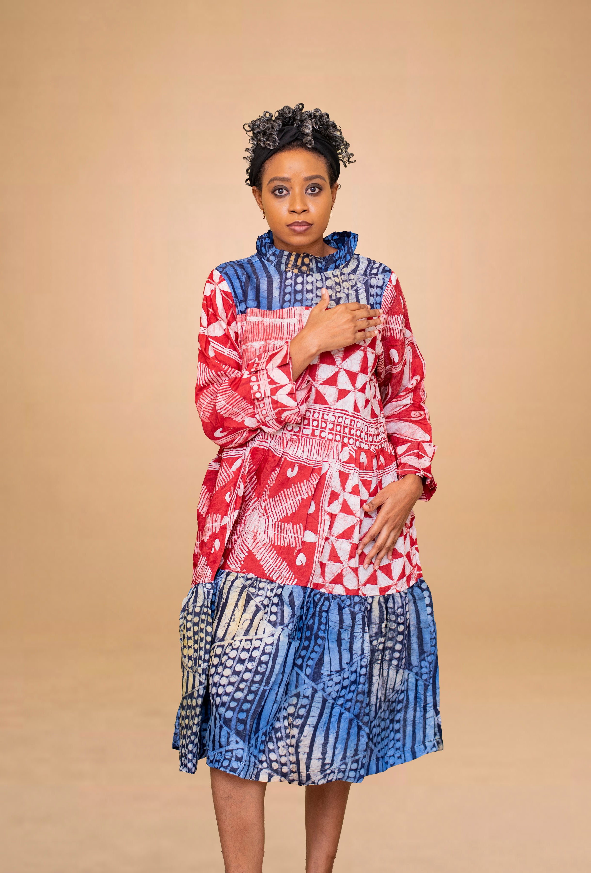 EGO AFRICAN PRINT MIDI DRESS