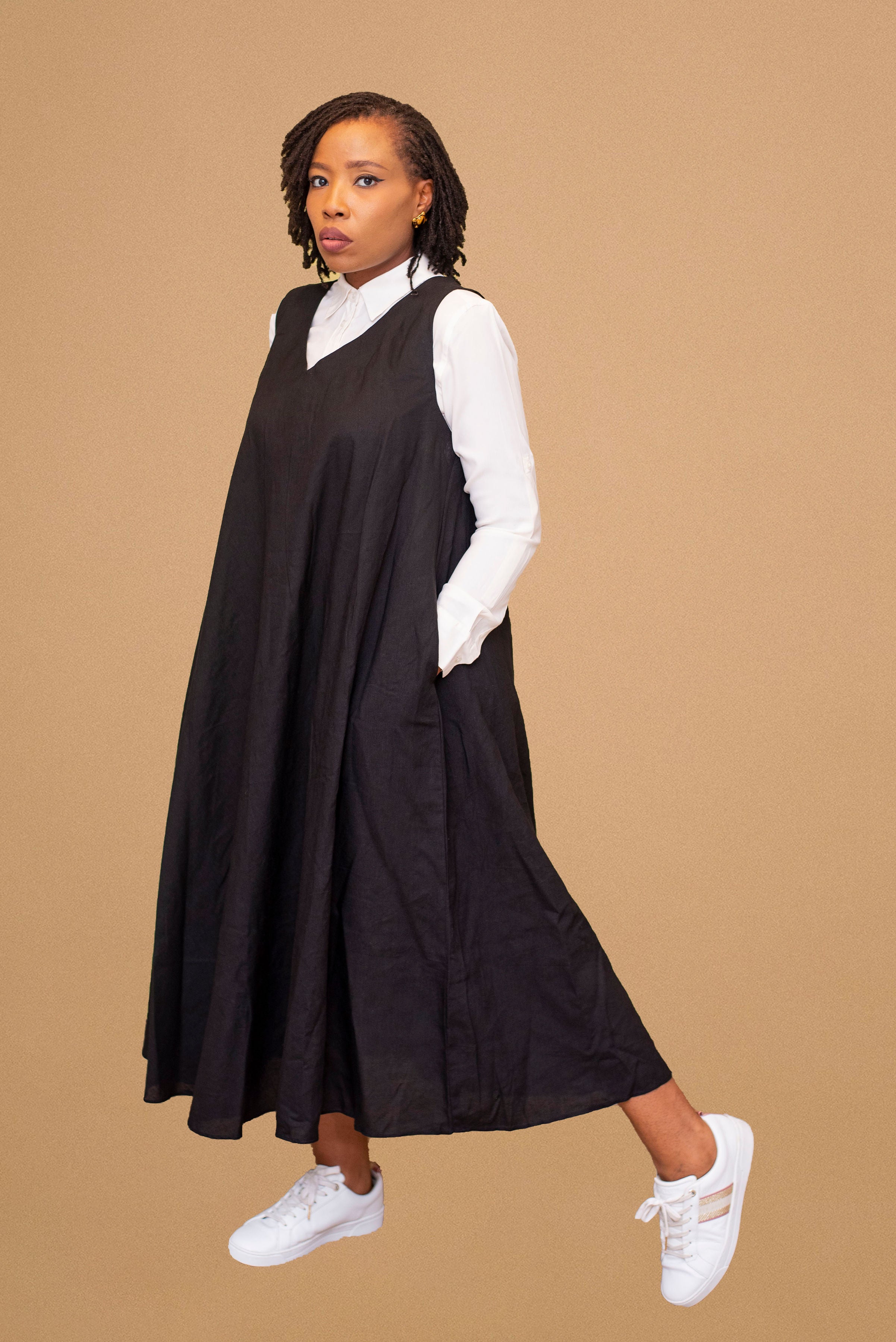 IHUOMA A-LINE MIDI DRESS