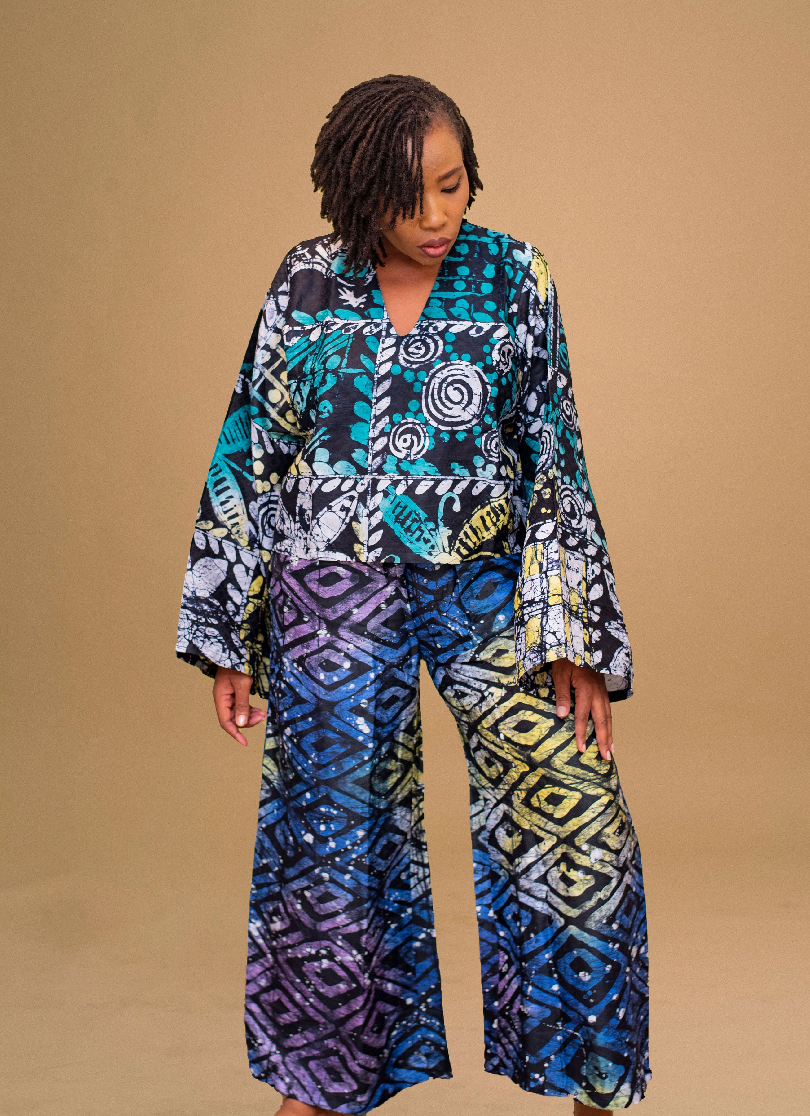 NJIDE AFRICAN PRINT 2 PIECE PANT SET