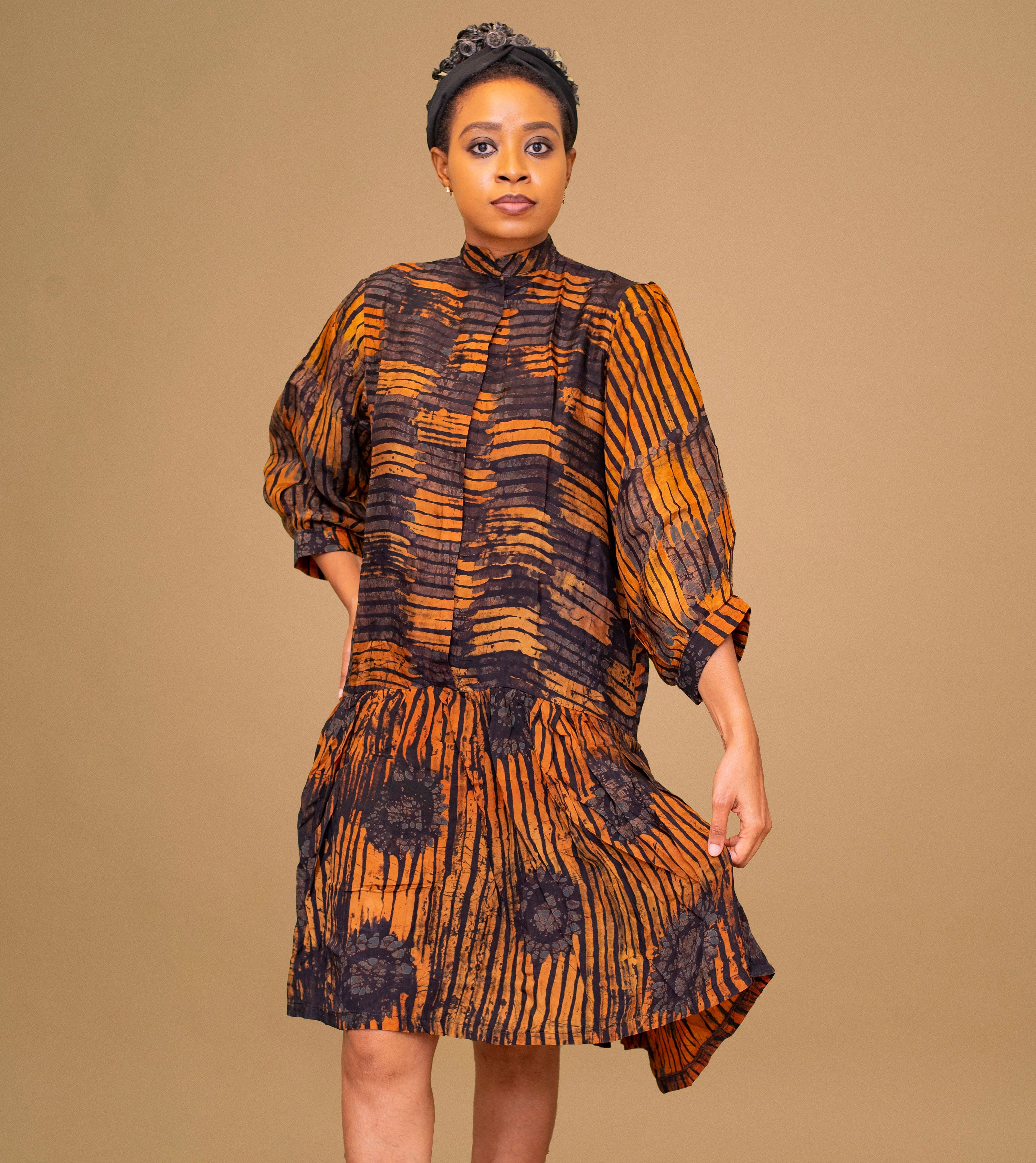 NNENNA AFRICAN PRINT HIGH-LOW DRESS