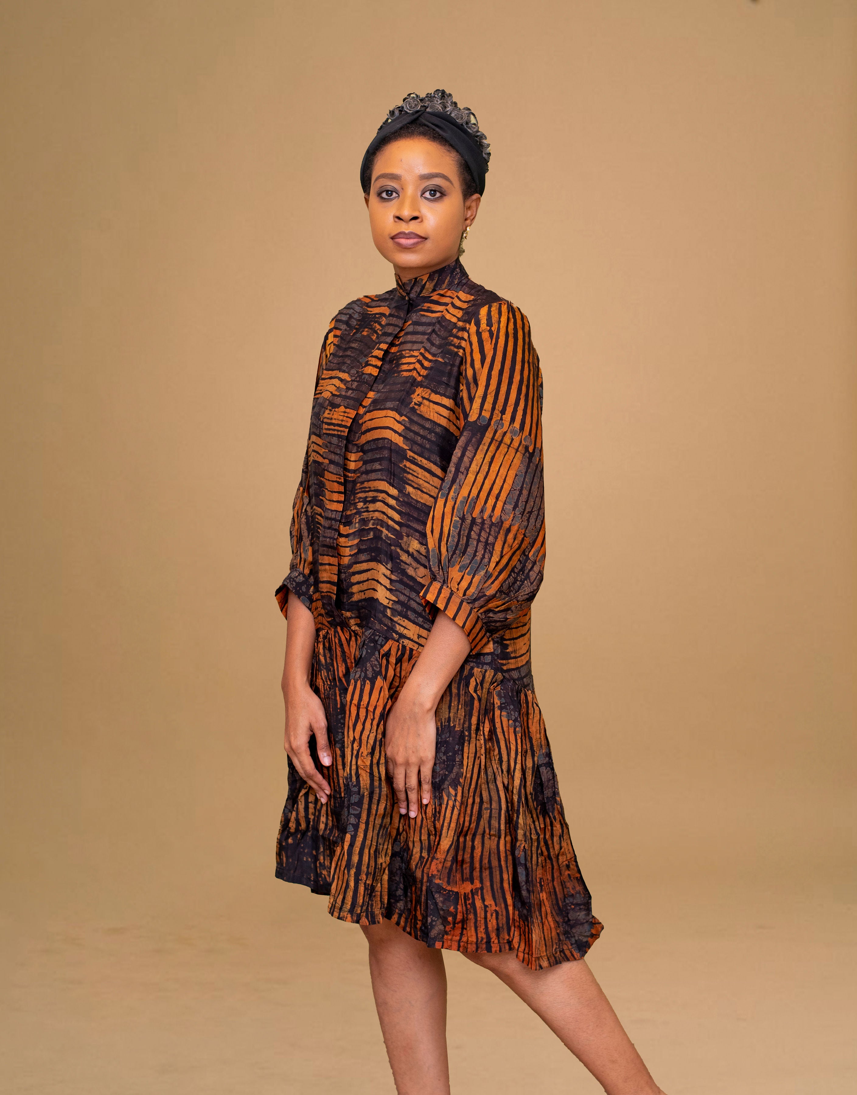 NNENNA AFRICAN PRINT HIGH-LOW DRESS