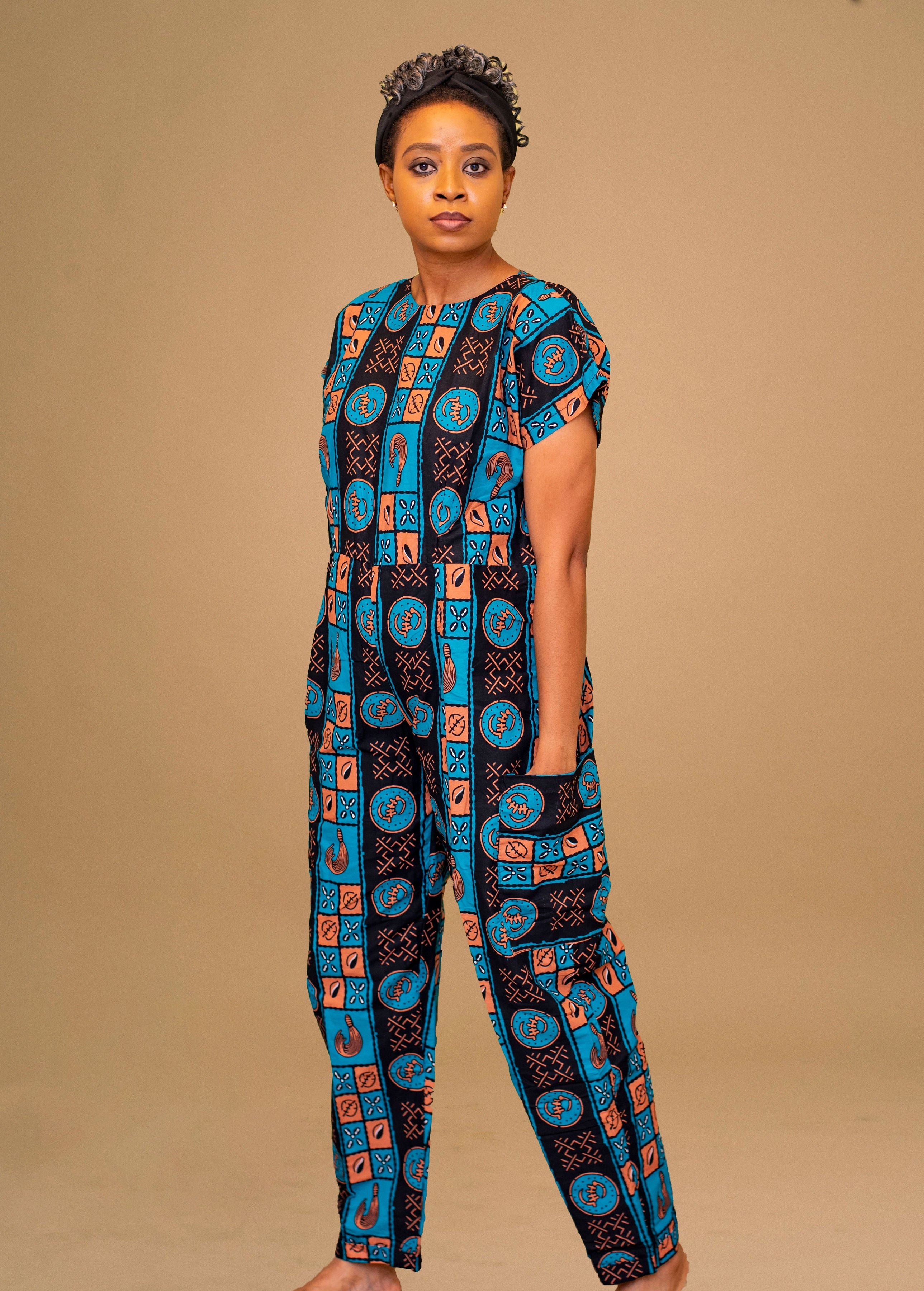KAMSO AFRICAN PRINT JUMPSUIT