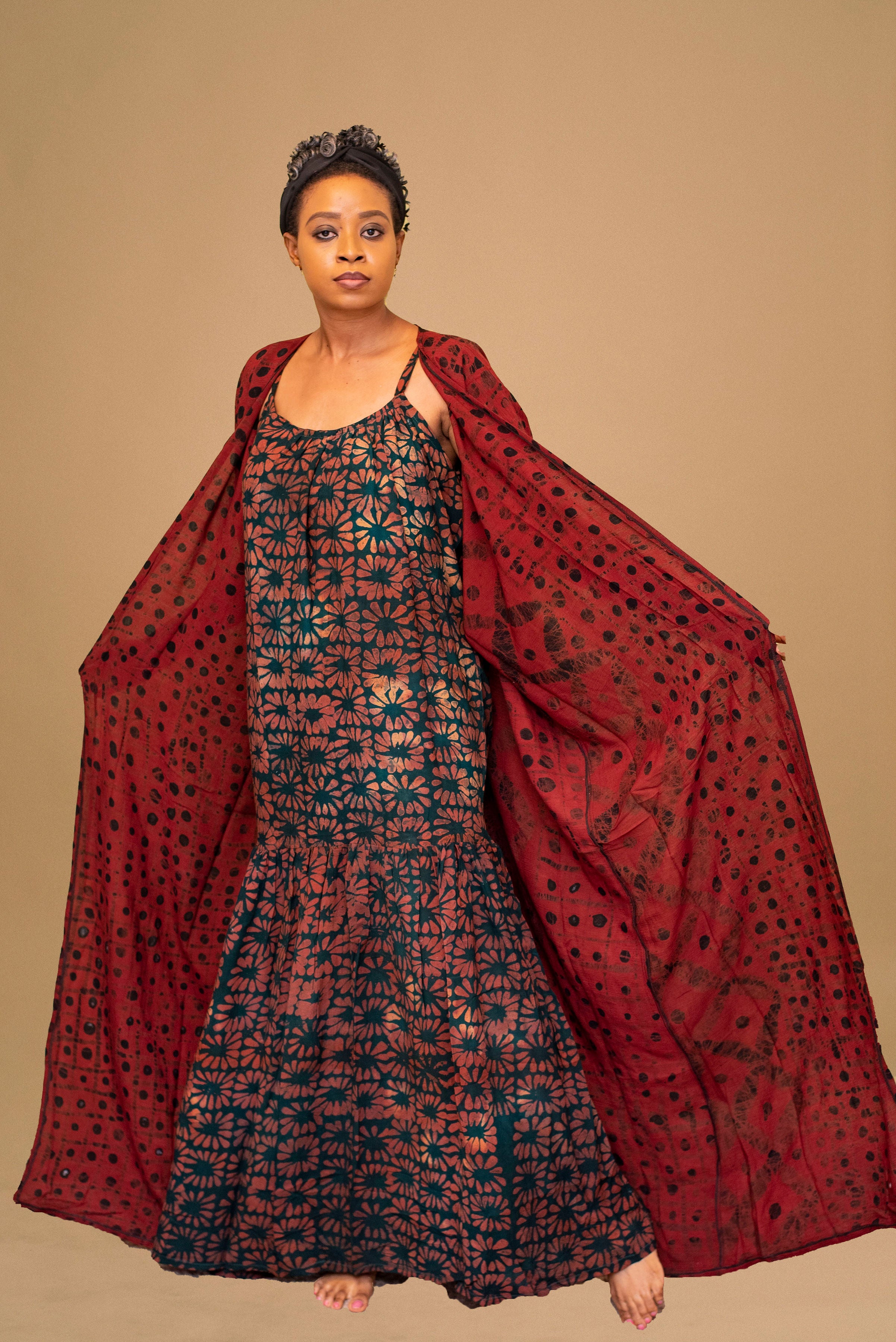 OMALICHA AFRICAN PRINT KIMONO SET