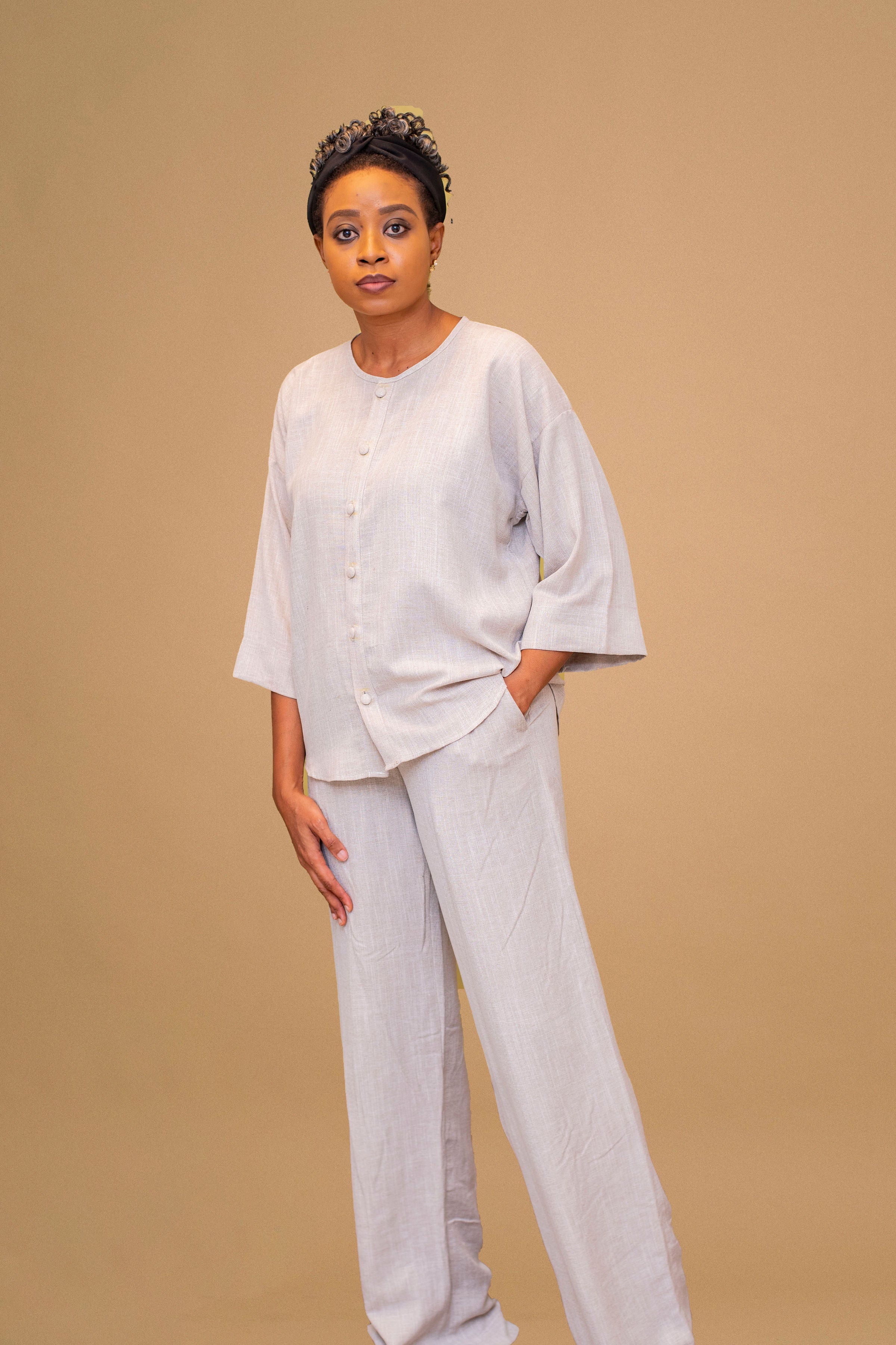 OLAOCHA LINEN 2 PIECE PANT SET