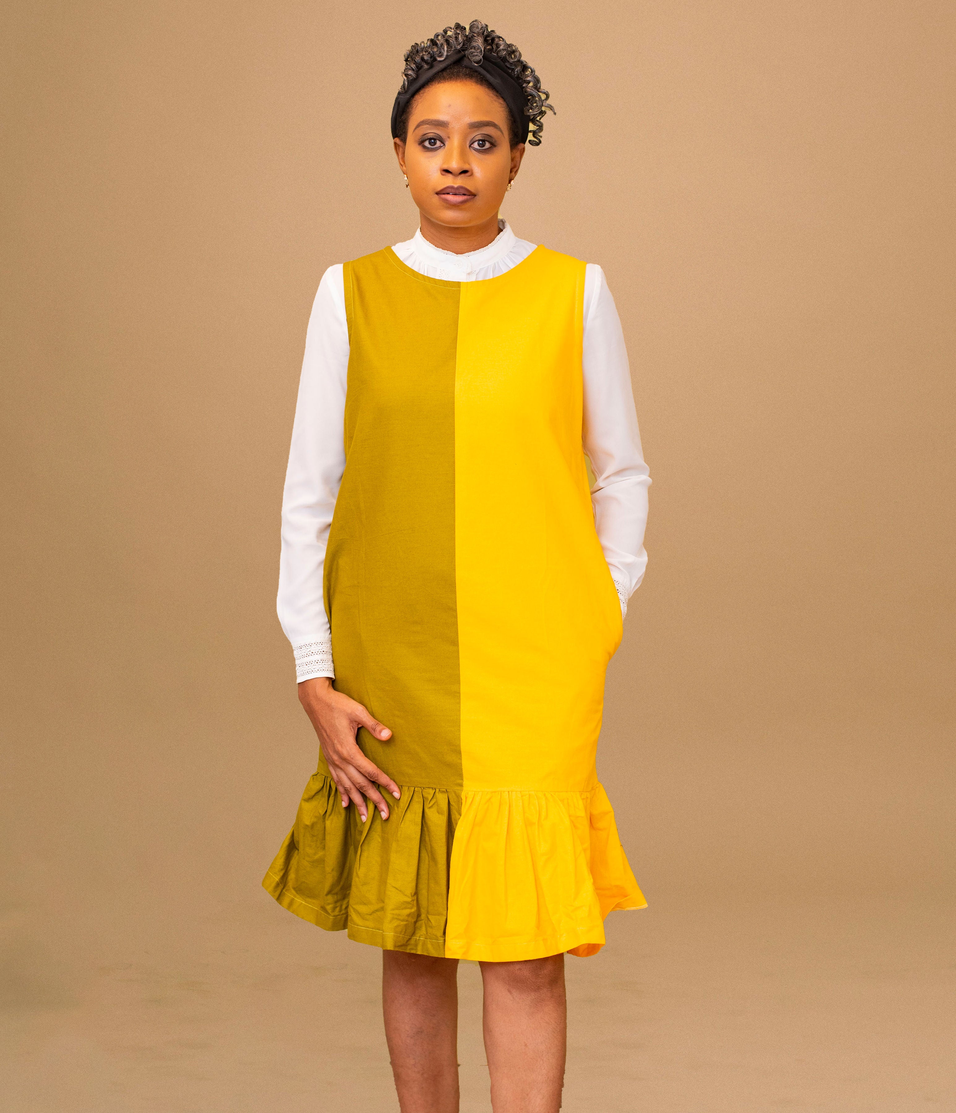 OLANMA TWO TONE DRESS