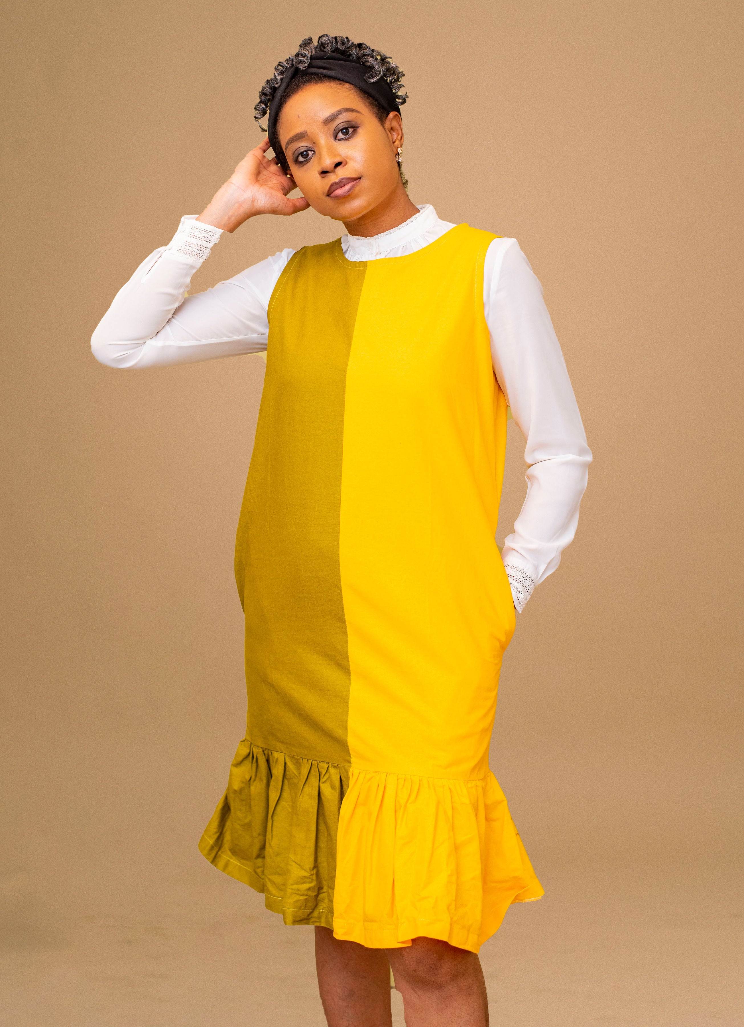 OLANMA TWO TONE DRESS