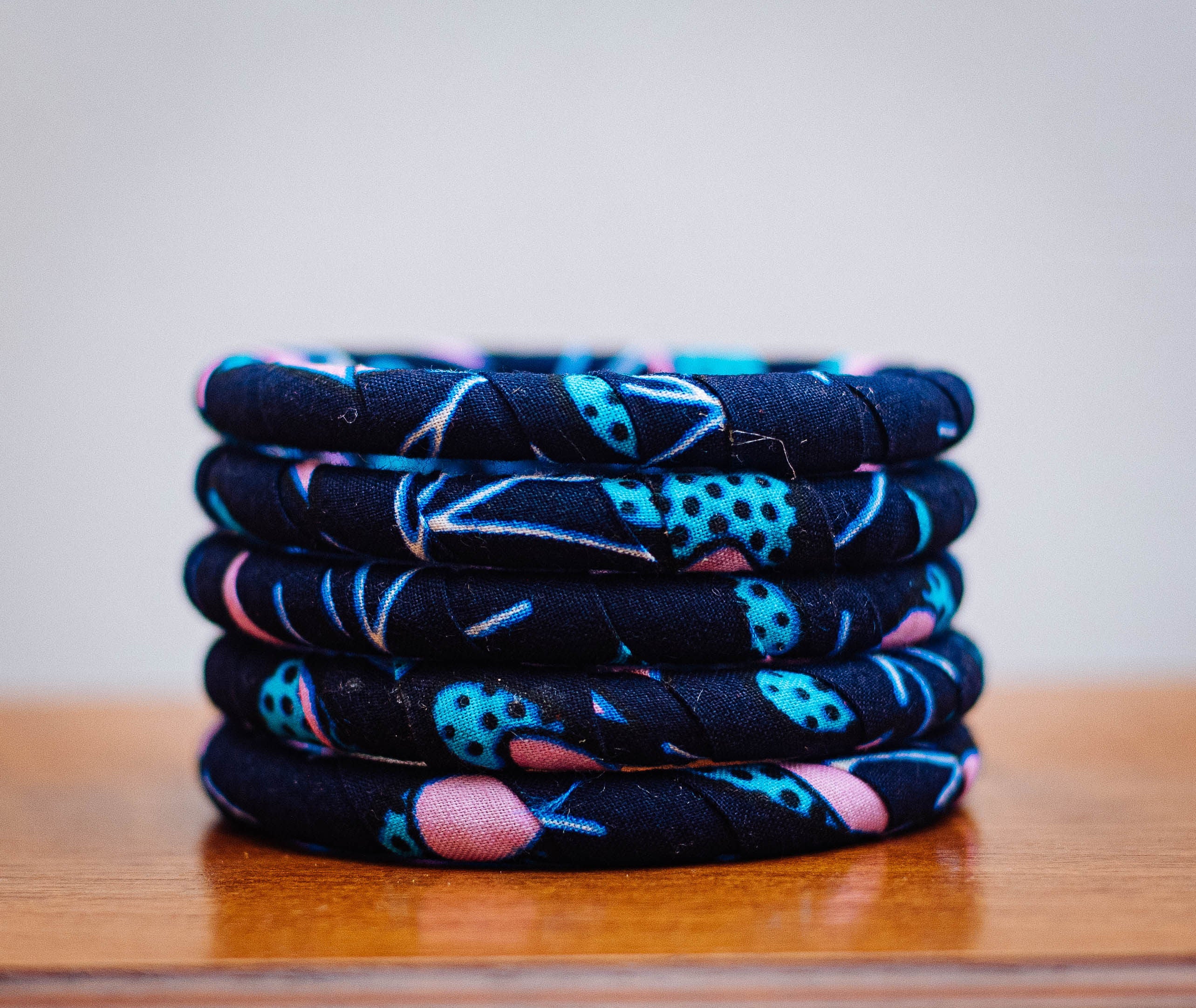AFRICAN PRINT 5 PIECES STACK BRACELET