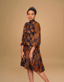 NNENNA AFRICAN PRINT HIGH-LOW DRESS