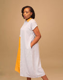 URENNA LINEN TWO TONE DRESS