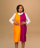 OLAEDO TWO TONE LINE DRESS