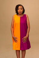 OLAEDO TWO TONE LINE DRESS